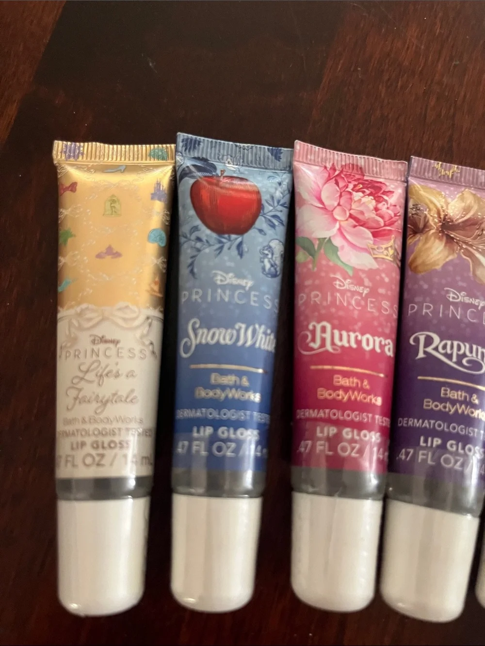 Bath & Body Works Disney Princess Lip Gloss Set – Pink, Purple, Blue, Gold